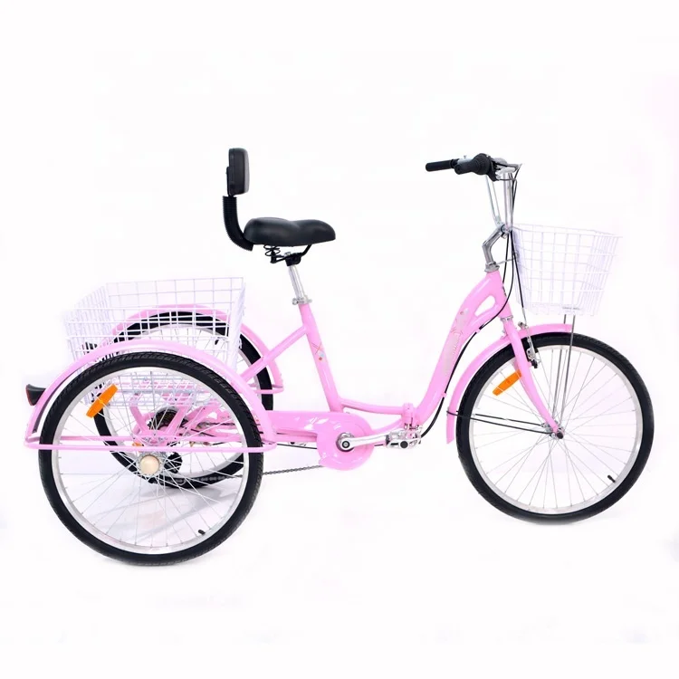 24-inch Aluminum Folding Manual Tricycle With 7-Speed Wholesale Aluminum Tricycle