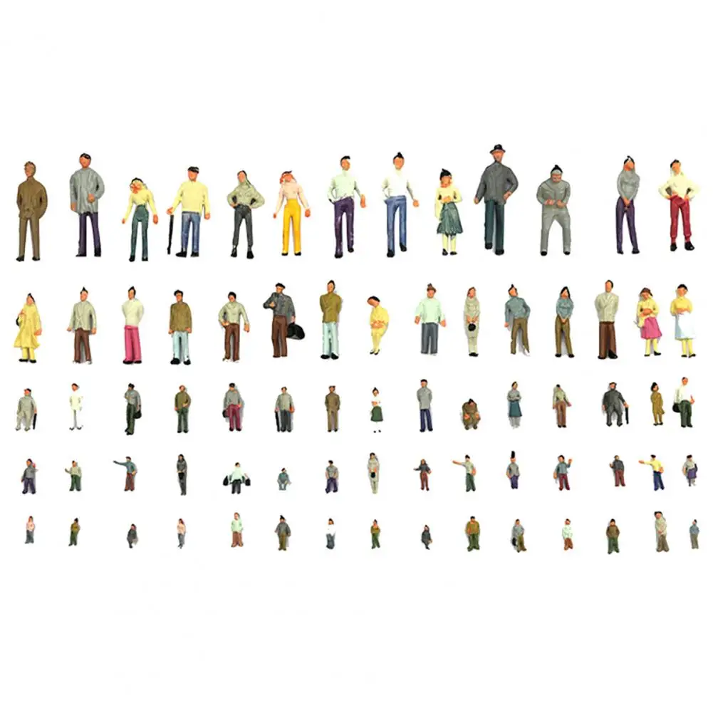 Creative Painted Model Mini Size Colorful 1:100 Durable People Figure  Construction People Model Exquisite Texture