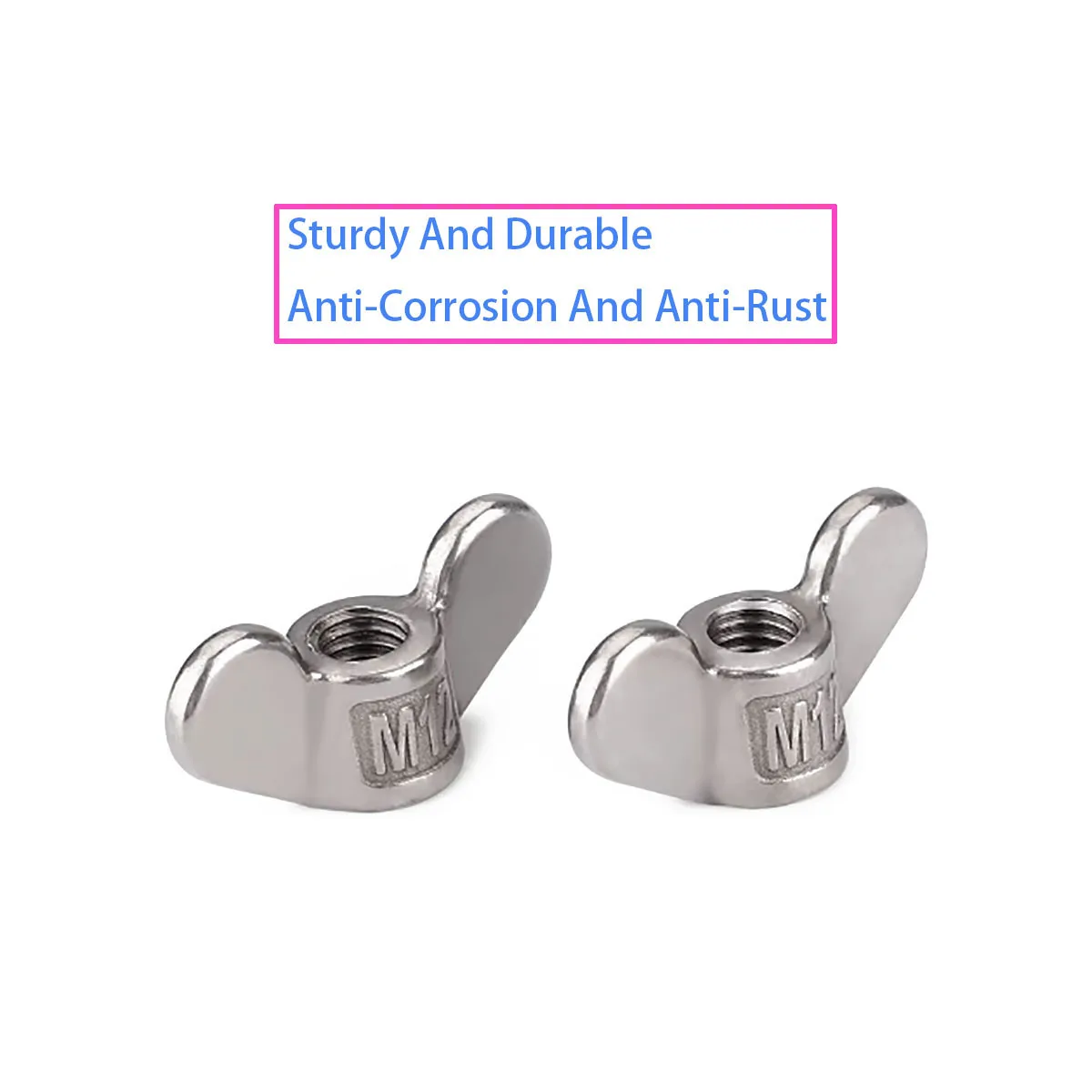 M4M5M6-M24 304 Stainless Steel Wing Nuts Hand-Tighten Butterfly Thumb Screw Nuts |Ingot/Yuanbao Large Ear Design Claw Nut