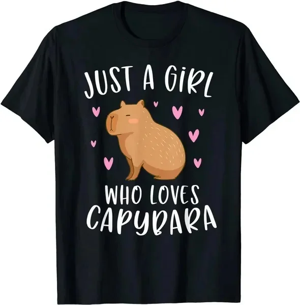 Capibara cotton top tees girl Classic Retro anime aesthetic kawaii tshirt Comfortable korean clothes women Gothic Trendy