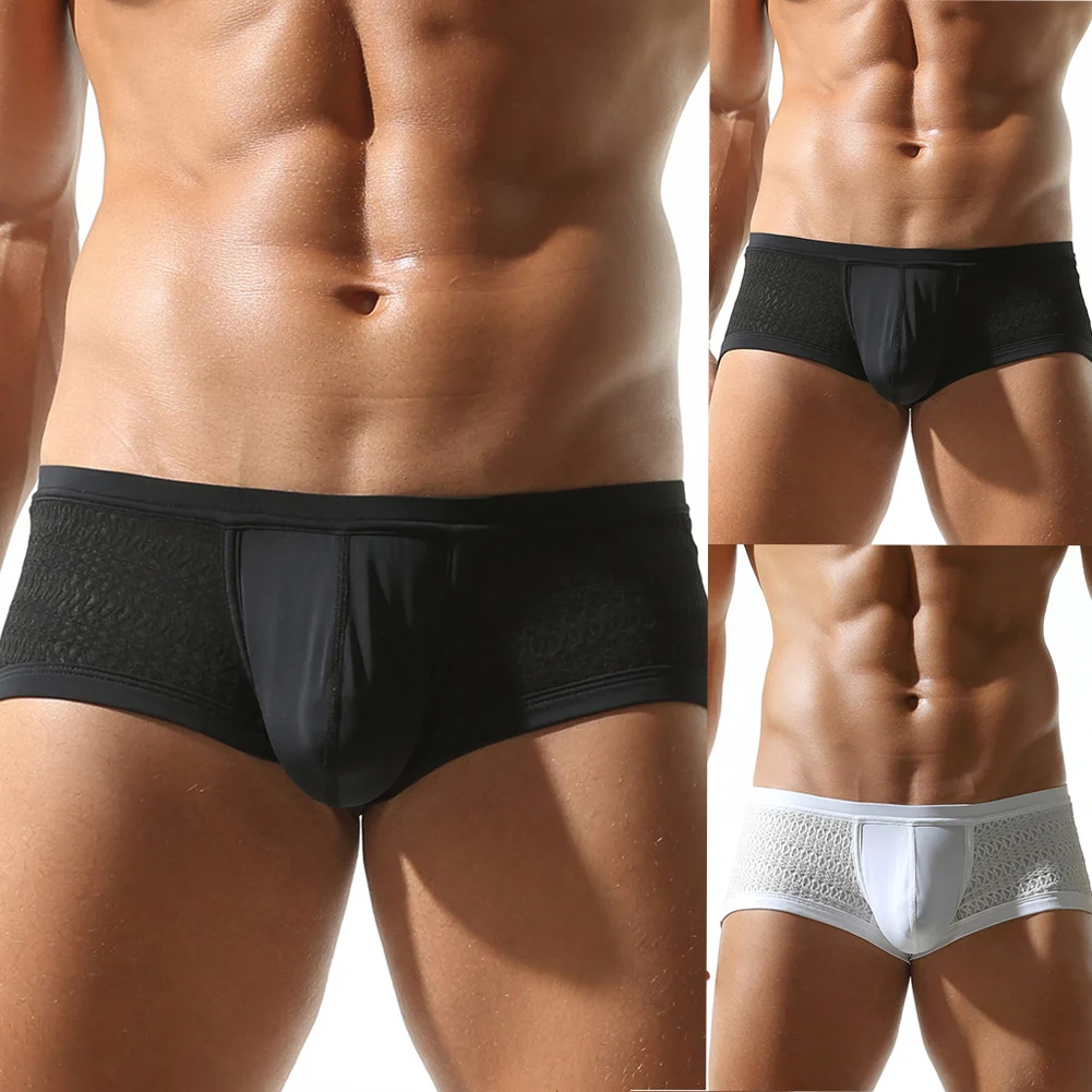 

Mens Boxer Shorts Low Waist Lingerie Elastic Panties Femboy U Pouch Trunks Soft Sleep Sports Underpants Breathable Underwear