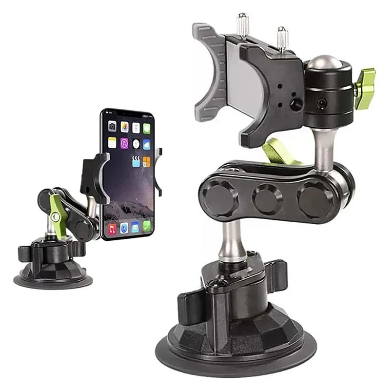 

Universal Metal Phone Clamp Holder in Car Ball Head Bracket Suction Cup Mount 360 Rotate Stand for iPhone Samsung Xiaomi Clip