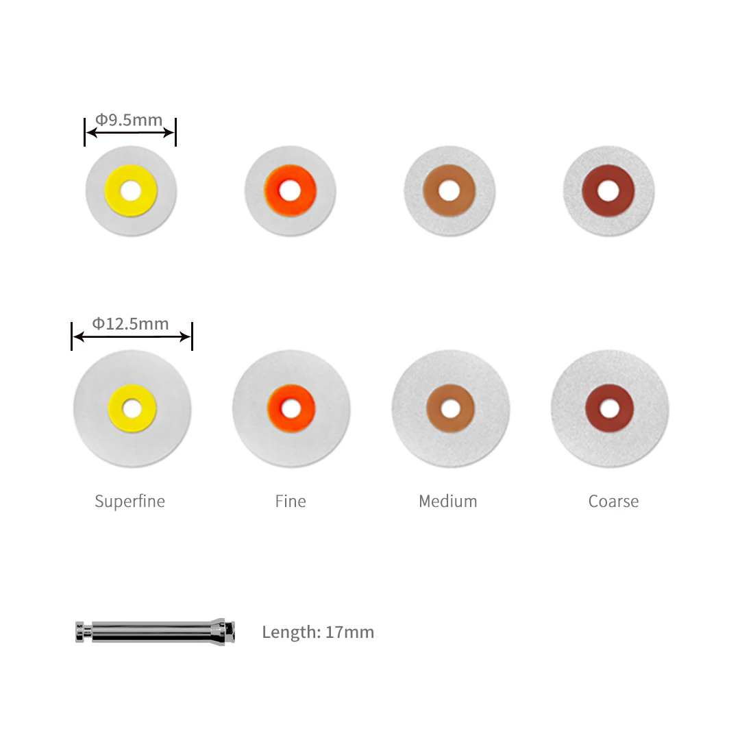 50Pcs Dental Finishing & Polishing Discs Refill P12 SuperfineFine/Medium/Coarse &1 Mandrel for Composite Restorations