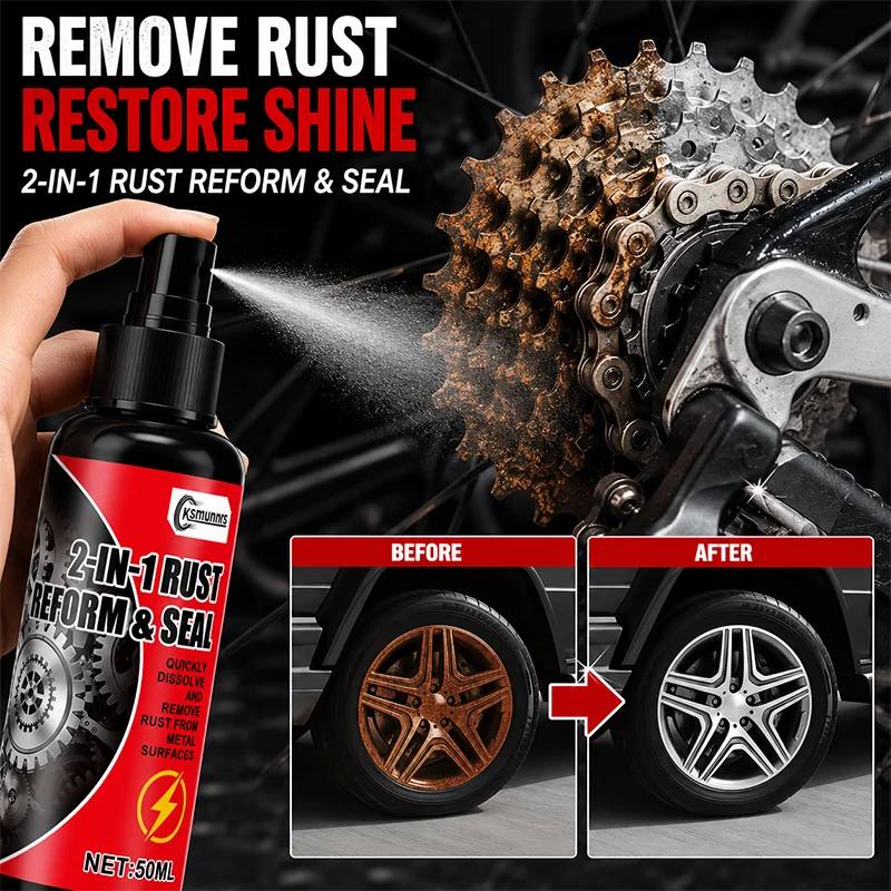 Fast Rust Removal Spray, Metal Cleaner and Lubricant for Exhaust Pipes, Brake Parts and Household Surfaces