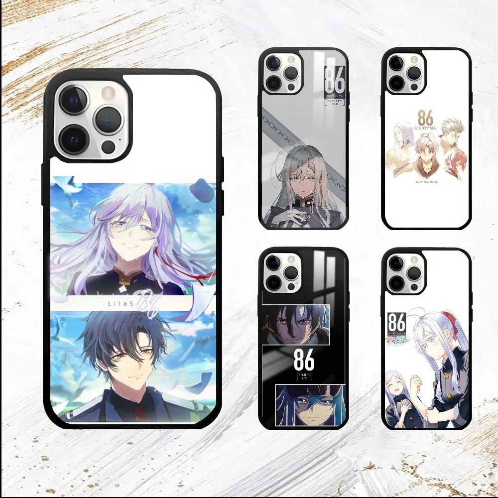 86 Eighty Six Anime Phone Case For iPhone 16 15 14 13 12 11 Pro Max Plus Mini PC Fashion mirror phone case