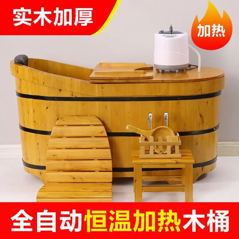 Wooden bath bucket Household adult  Wooden tub Cedar wood  wooden