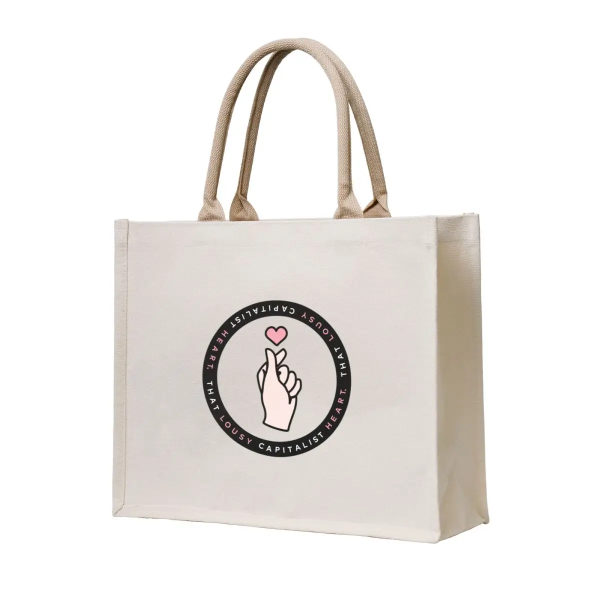 

[CRASH LANDING ON YOU] Korean Finger Heart That Lousy Capitalist Heart Inspired by Crash Landing on You Yoon Se Ri Hyun Tote Bag