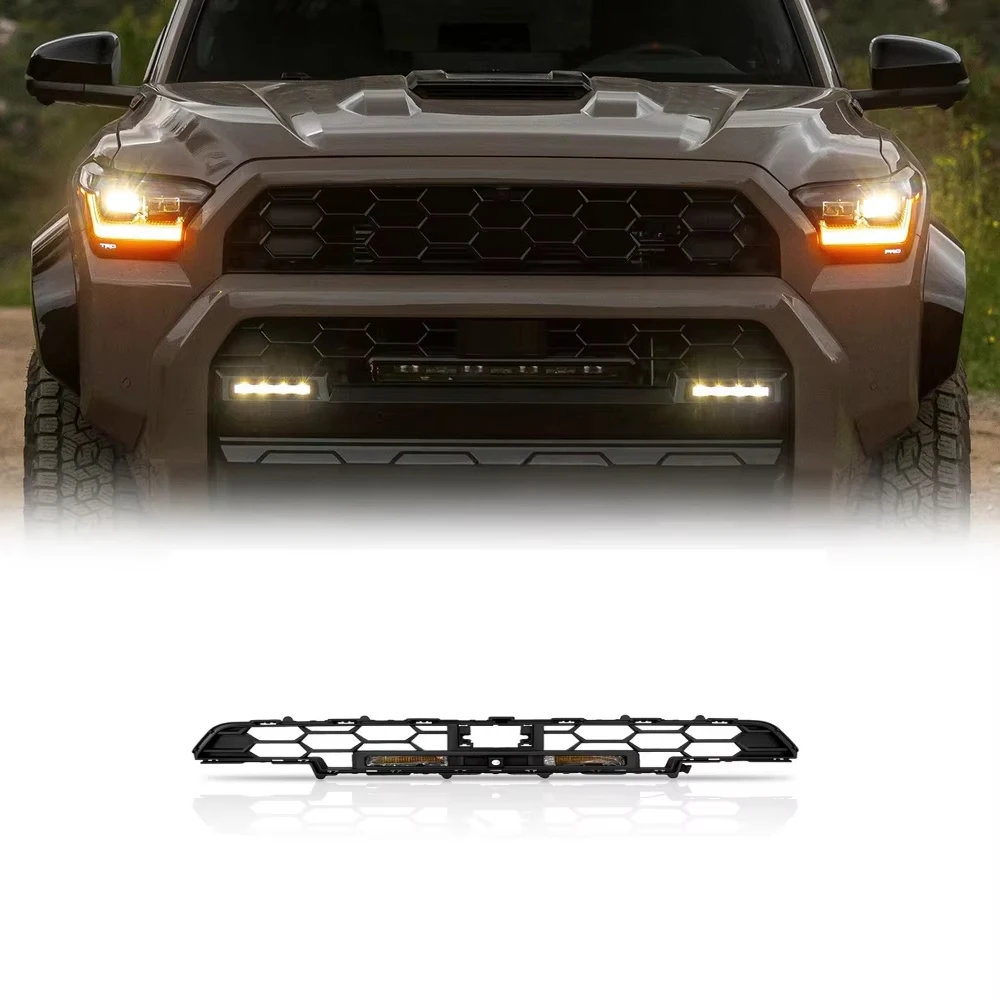 Mesh ABS Grill Front Bumper Grille with Fog Light for Toyota 4runner 2025 Grille
