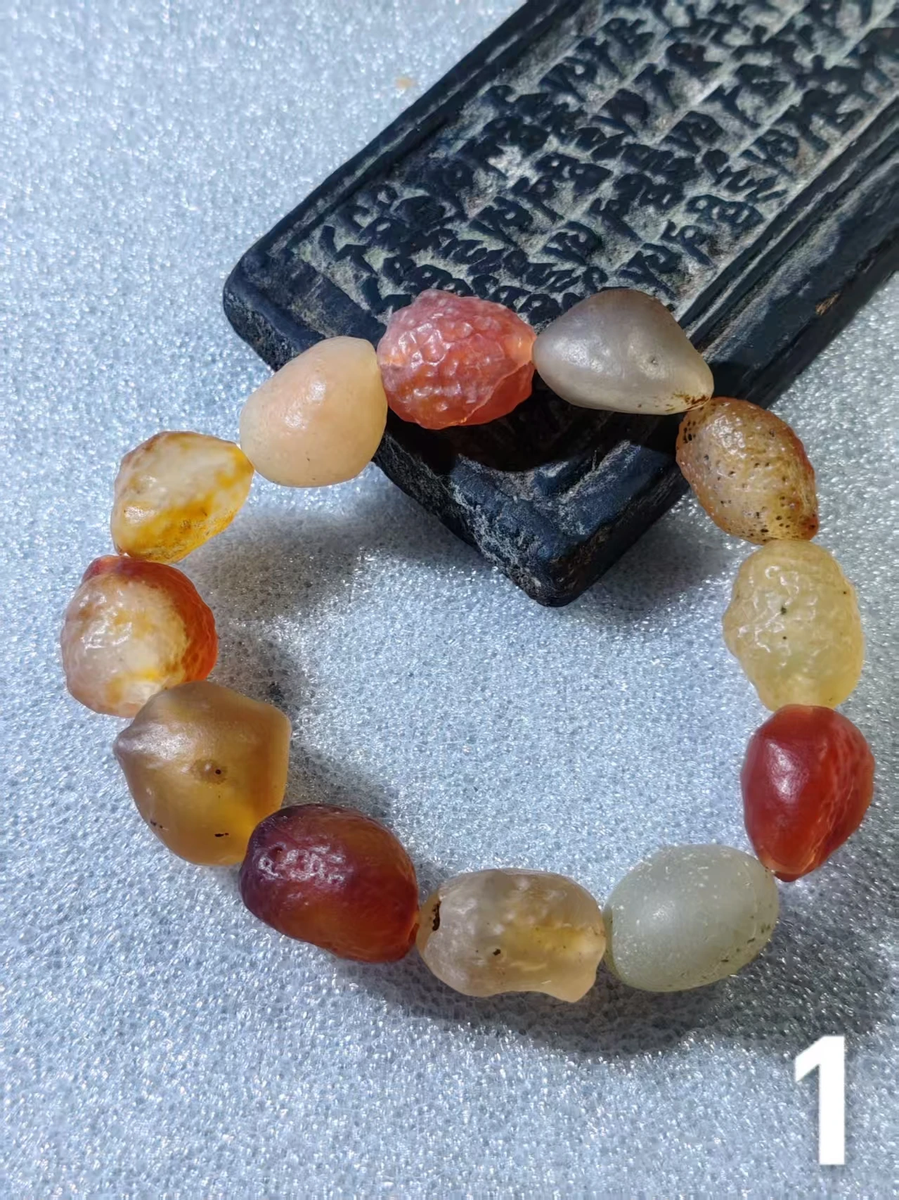

1pcs/lot Jewelry Large-Sized Candy-Color Multicolored Gobi natural Agate Bracelet charms Unisex Style Ideal Gift for Elders