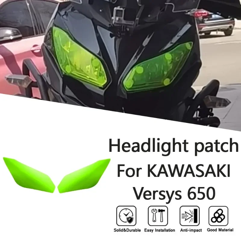 Untuk Kawasaki VERSYS650 2015-2021 lembar pelindung lampu depan modifikasi, lembar pelindung lampu, aksesori sepeda motor