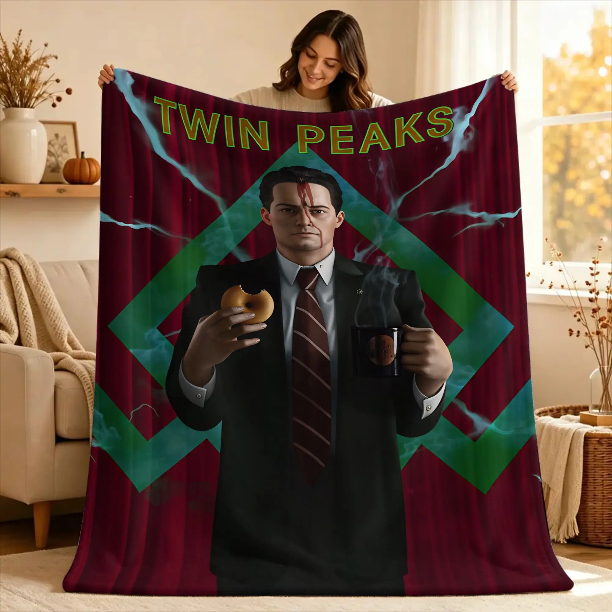 Twin Peaks F-Fire Walk Me  Flannel Blanket Winter  Warm Bedding Throws for Girls Boys Outdoor Graphic Bedspread Sofa Bed Cover