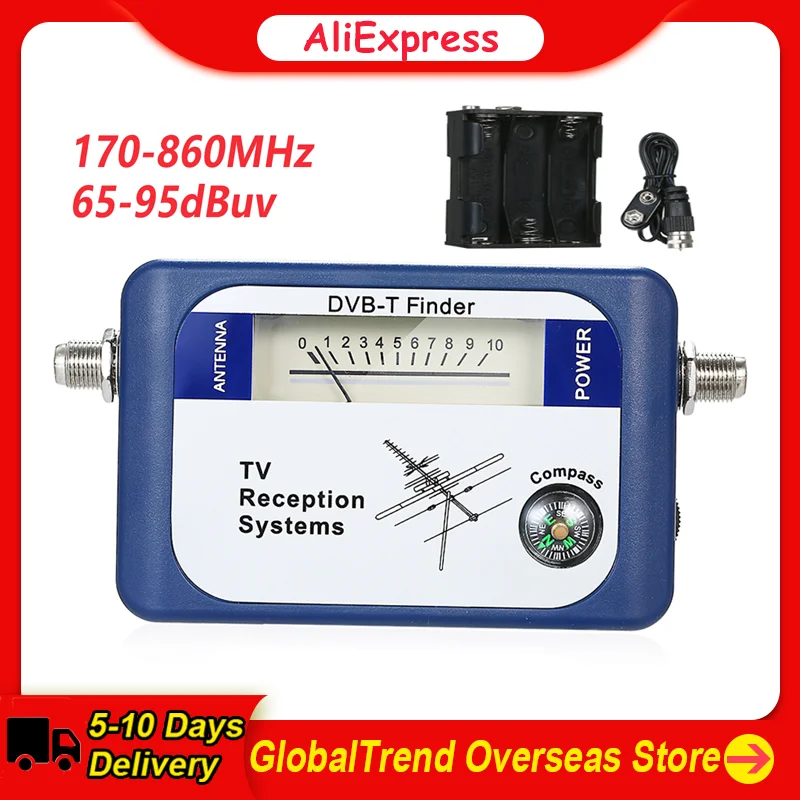 DVB-T Digital Satellite Signal Finder Meter Pointer Aerial Terrestrial TV Antenna Finder with Compass TV Reception Systems