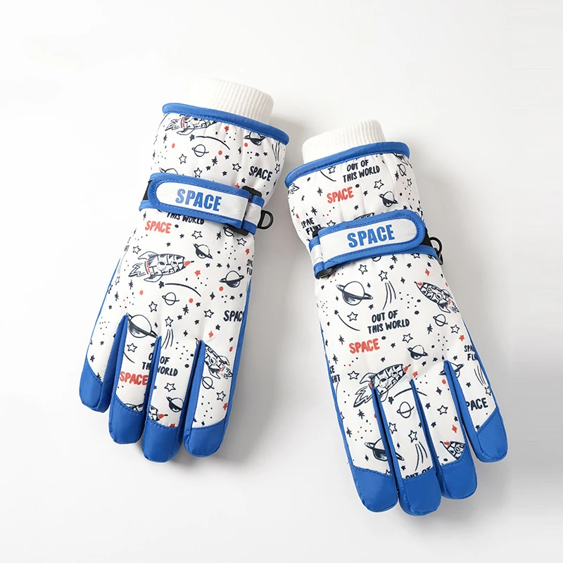 قفازات أطفال بوي فتاة الشتاء الصوف بطانة مقاوم للماء ملحق دافئ للتزلج الرياضة في الهواء الطلق ركوب الدراجات #1