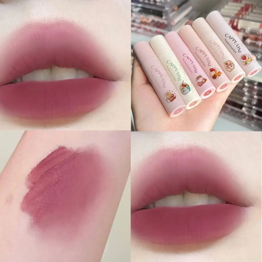 Multi-purpose Long Lasting Matte Velvet Lip Gloss Waterproof Sweatproof Lip Glaze Non-stick Cup Smooth Lip Mud Lip Makeup