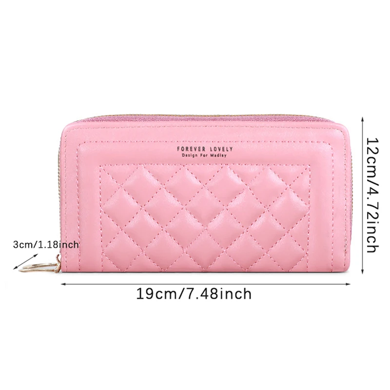 Women's Wallet New Long Leisure Mobile Phone Bag Double Zipper Wallet Large Capacity Card Holders