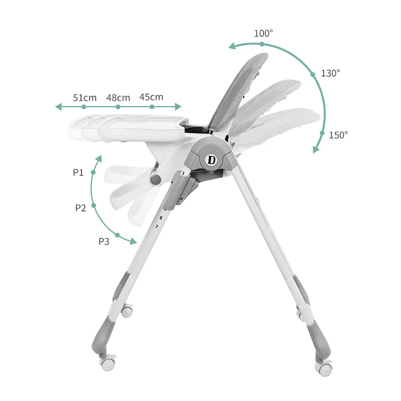 Children\'s dining chair Multi-functional adjustable home infant dining table chair portable folding baby dining chair