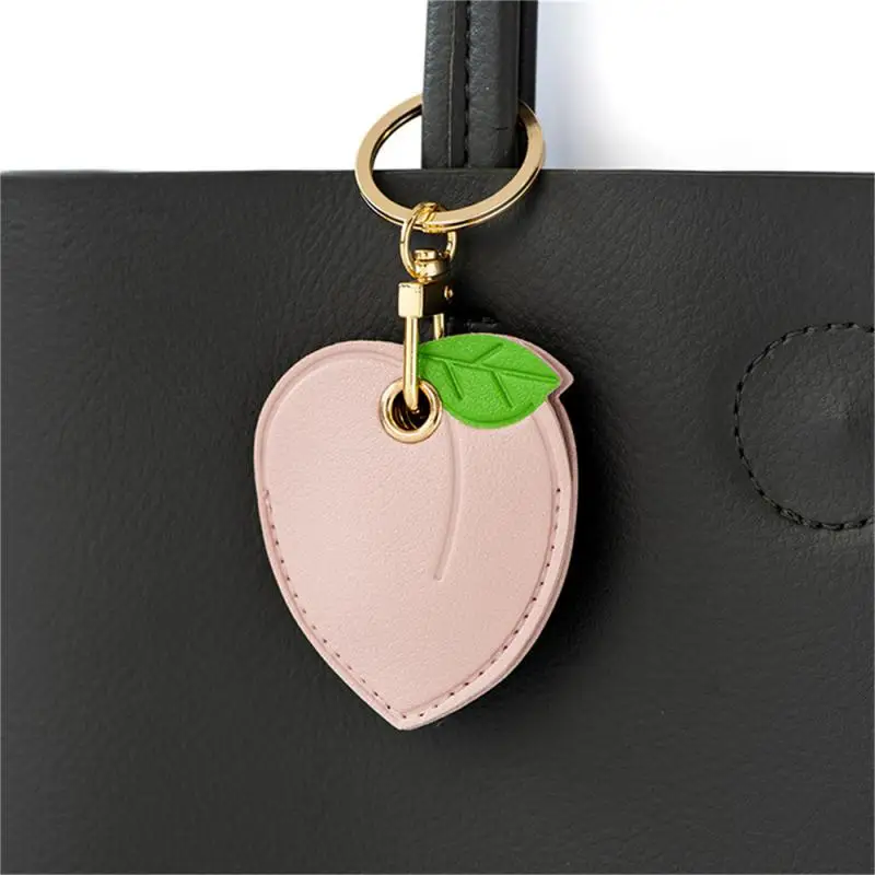 For AirTag Useful Leather Key Ring Personality Access Control Card Tracking Device Access Card Pendant Cartoon Keychains