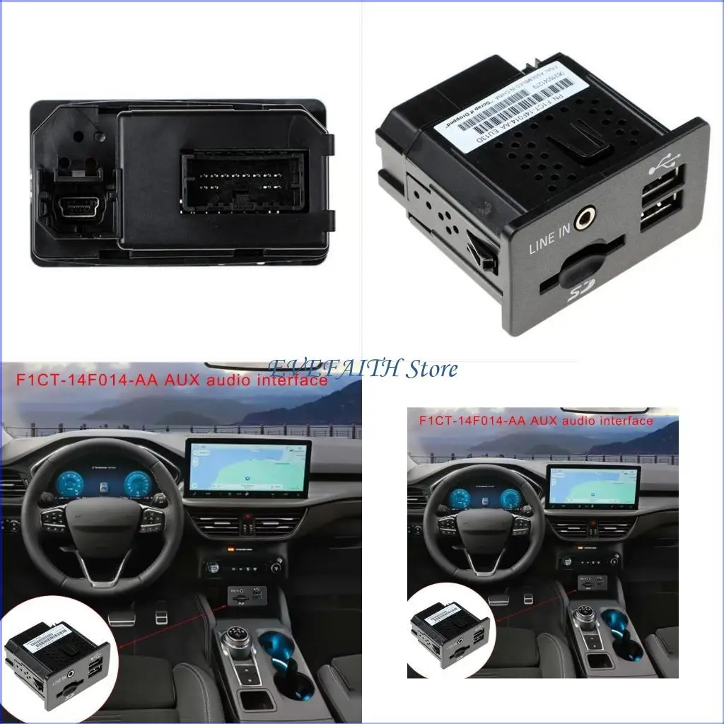 

124B Запчасти для ремонта автомобилей Автомобильные аксессуары Интерфейс AUX USB-порт для TRANSIT KUGA USB-разъем с кард-ридером