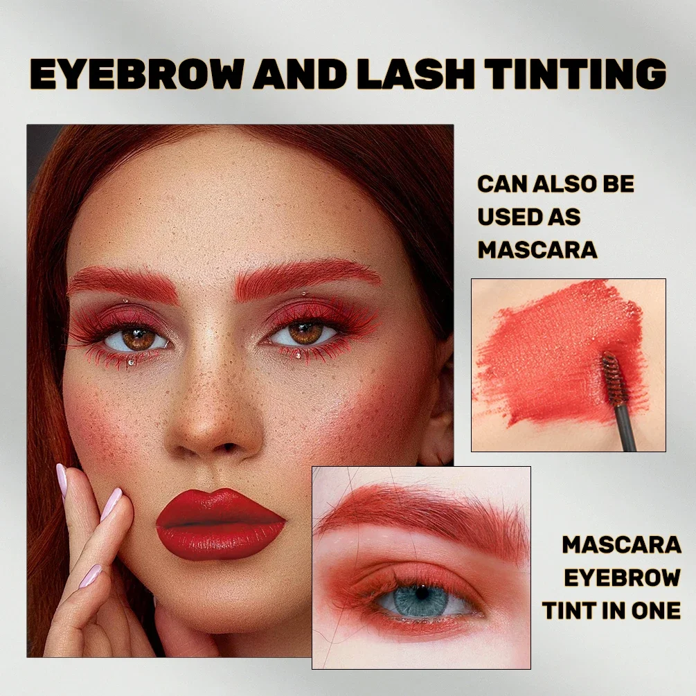 Qibest creme de sobrancelha colorido de ponta dupla, rímel à prova d'água e à prova de suor, sabonete em gel para sobrancelha, maquiagem duradoura, creme colorido para sobrancelhas