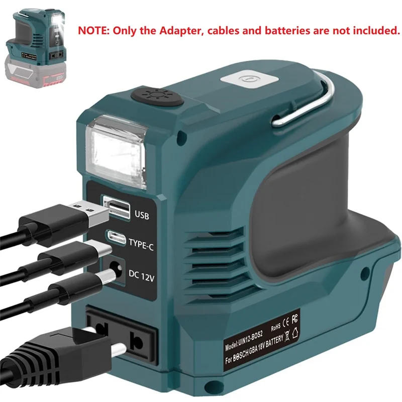 A74E-12V DC 180W инвертор мощности со светодиодной рабочей подсветкой для 18V литиевой батареи USB/Type-C розетки EU PLUG
