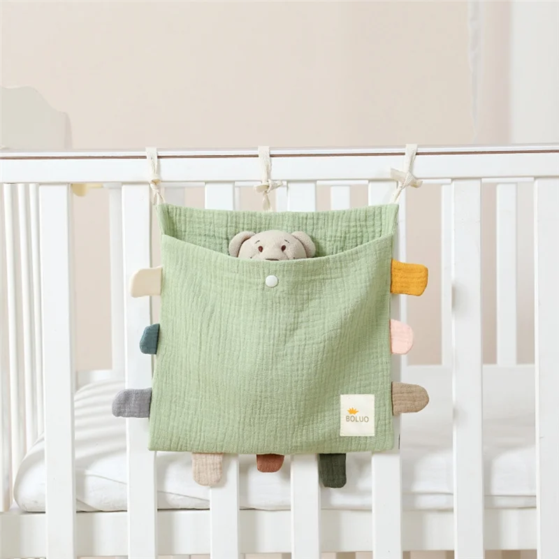 

ABXE-Baby Bed Side Organiser Cotton Bed Storage Bagessentials Storage Bag Baby Hanging Bag For Baby Nappy Toy Clothes