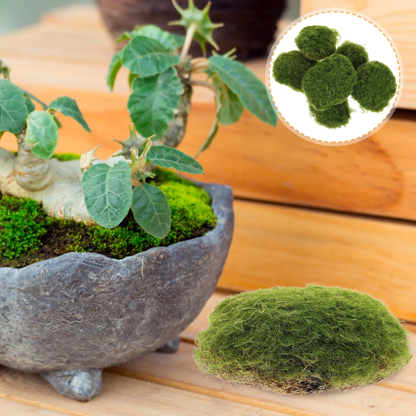 

6Pcs Artificial Moss Rocks Creative Moss Stone Props for Micro Landscape Flower Arrangement Garden Decor Garden Layout Prop