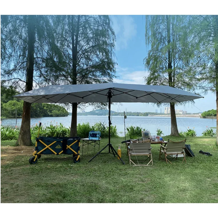 Dual-use UV Proof Waterproof Quick Install Oxford Fiberglass Frame Retractable Silver Plated Camping Tent Sun Shelter Car Awning