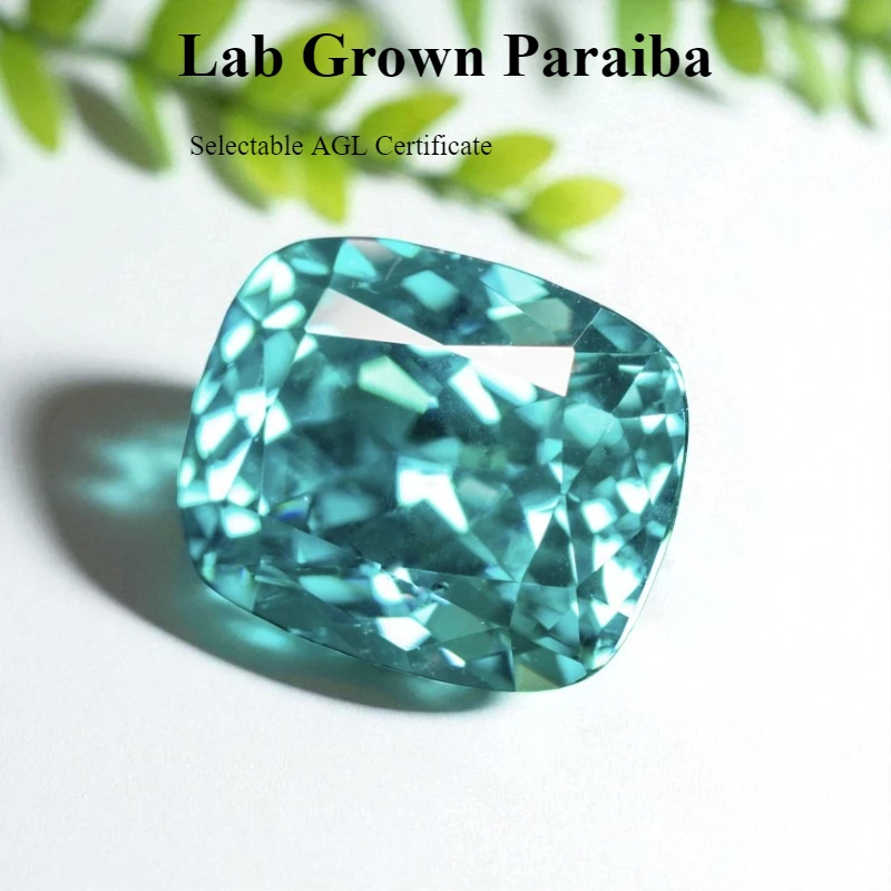 

Lab Grown Paraiba Cushion Cut Lab Created Loose Gemstone DIY Jewelry Making Materials Selectable AGL Certificate
