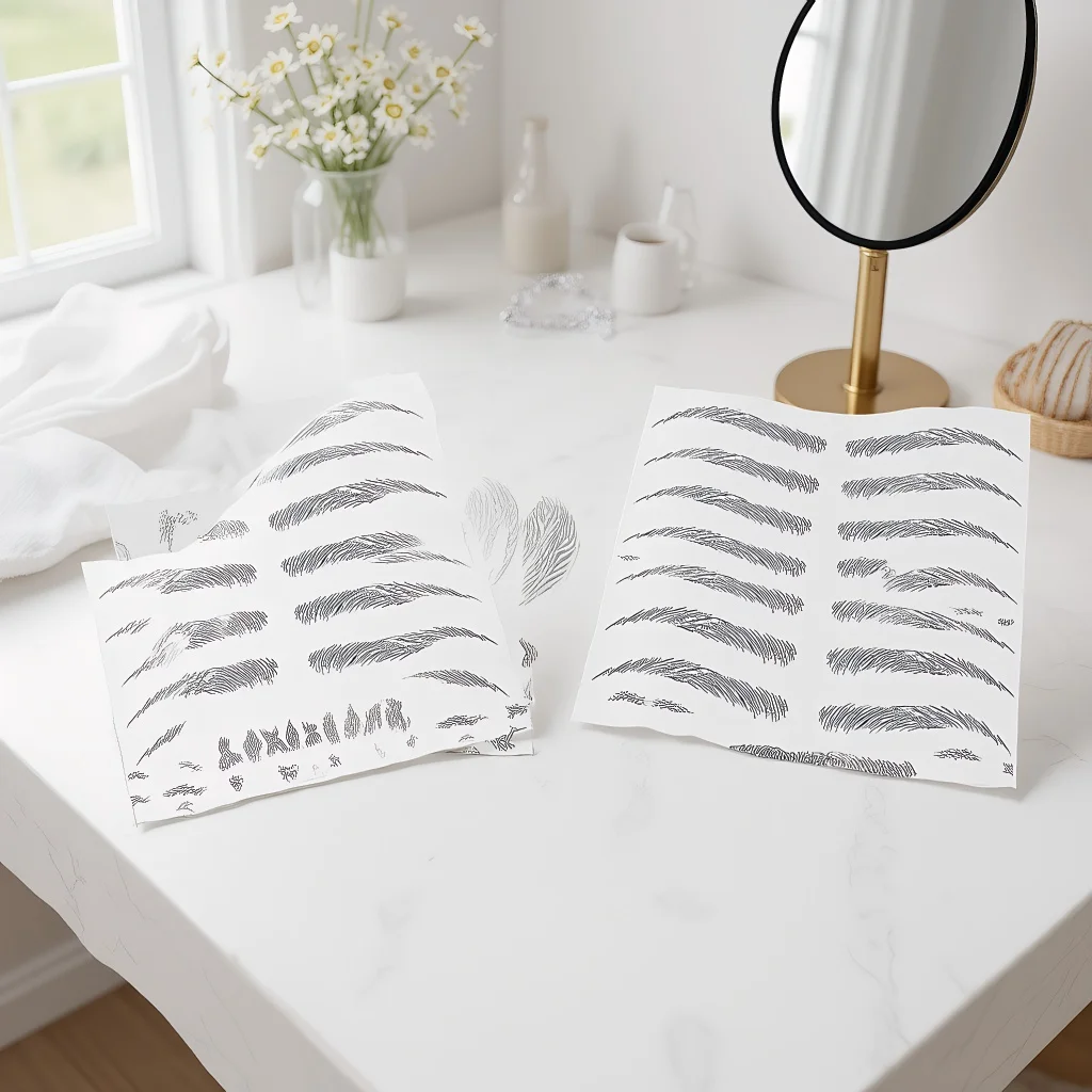 

​​Waterproof Eyebrow Stickers Kit - 6D Natural Effect for Thin/Over-Plucked Brows (9 Pairs)​​