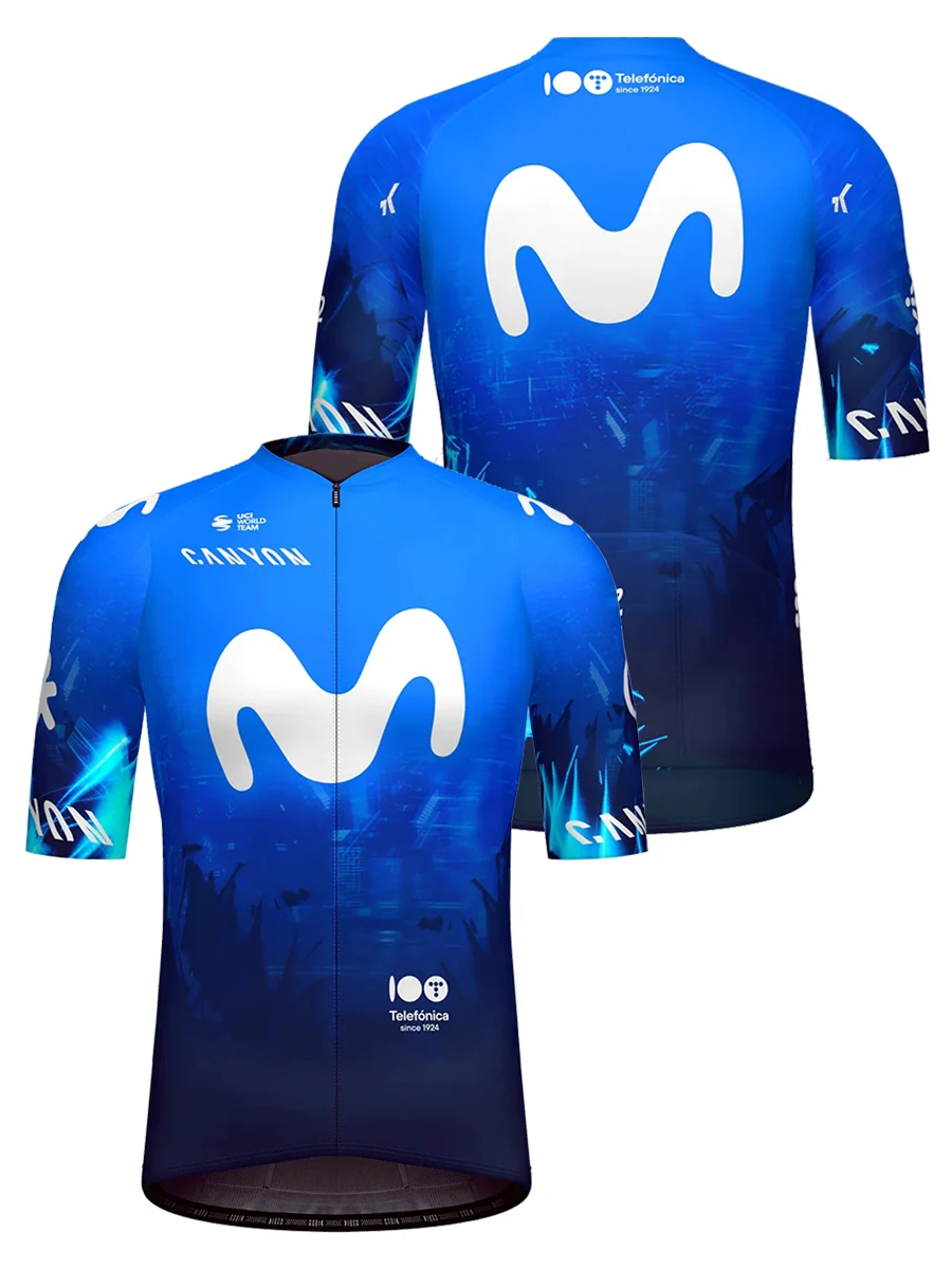 

New 2024 Men's MOVISTAR T Cycling Kit Summer Qui Dry Breathable Road Bicycle Top Profional Cycling Clo...
