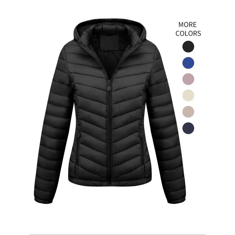 

Ladies Detachable Hood Zip Coat Cotton Jacket Spring Summer Autumn Fashionable Casual Outerwear for Women And Couples