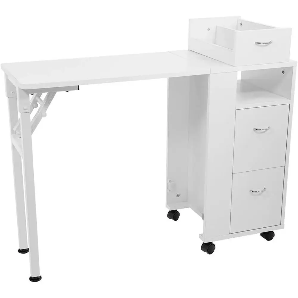 

White Modern Manicure Table with Sleek Design