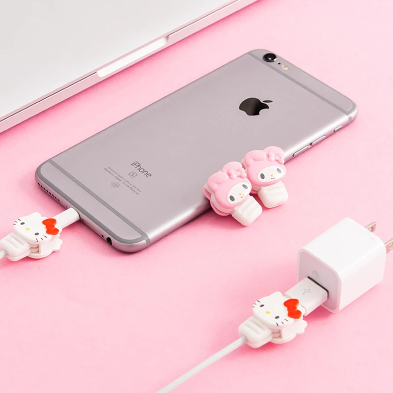 Sanrio Hello Kitty Phone Charging Cable Protector Cartoon Cute Usb Cable Protector Anti Fracture Suitable Various Models