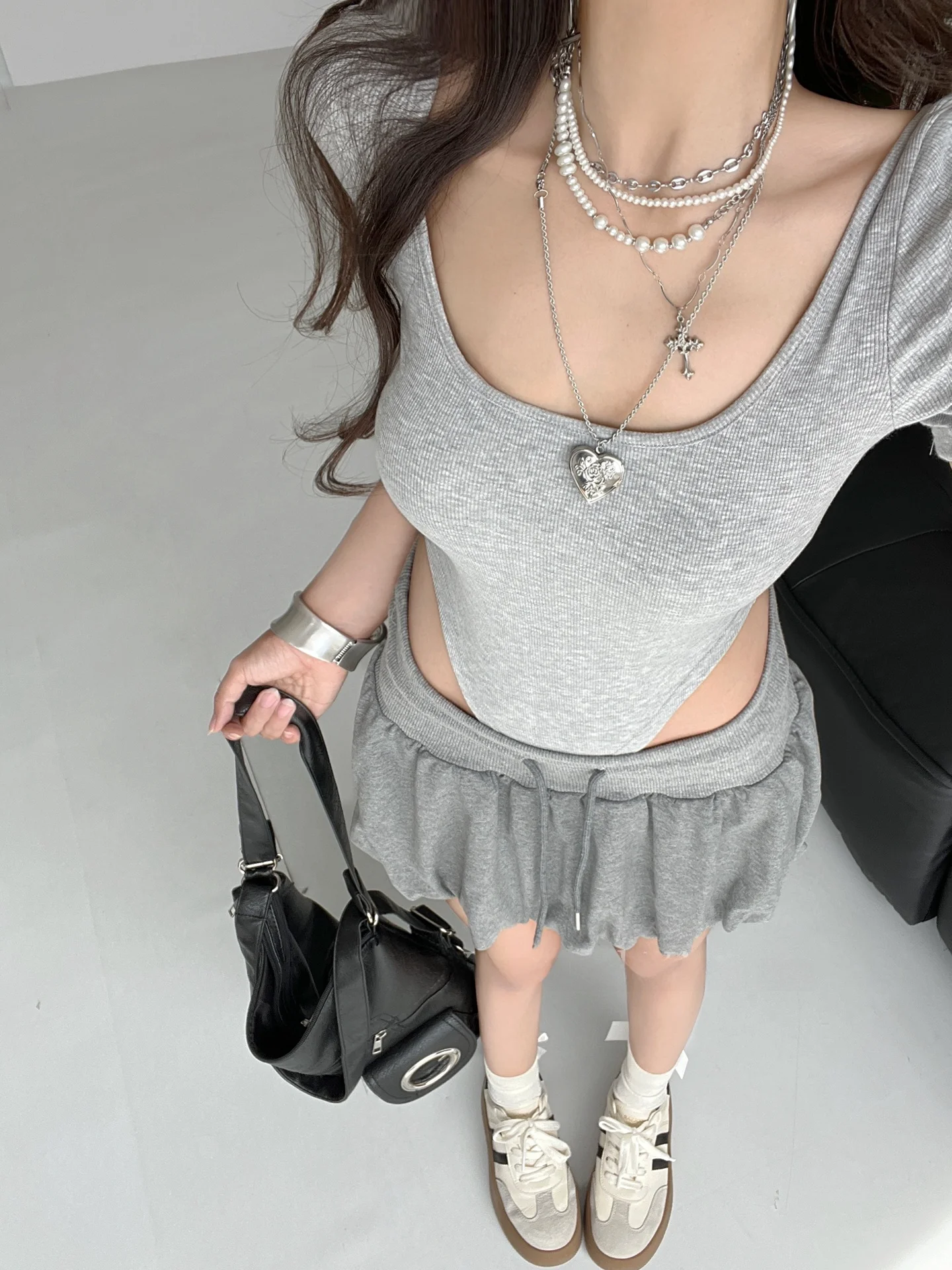 

Sexy ort Sve Hollow out Ba T-irt Women's Slim Fit ort Sle Summer Hot Girl Faion Square Collar One-Piece Suit