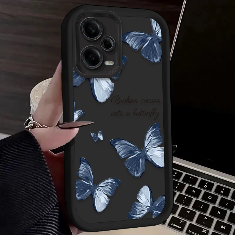 Retro Farfalla Cassa Del Telefono Per Xiaomi Redmi Nota 13 14 12 11 Pro Plus 5G 12S 11S 10S 10 9 Redmi 14C 13C 12C 12 4G A3 A3X copertura