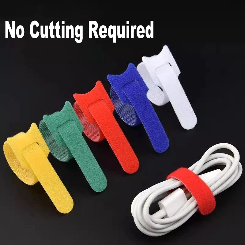 

Releasable Cable Ties Nylon Loop and Hoop Fastener Tape Cord Straps Wire Organizer Multi-Purpose Bundling Wrap Tie Reusable
