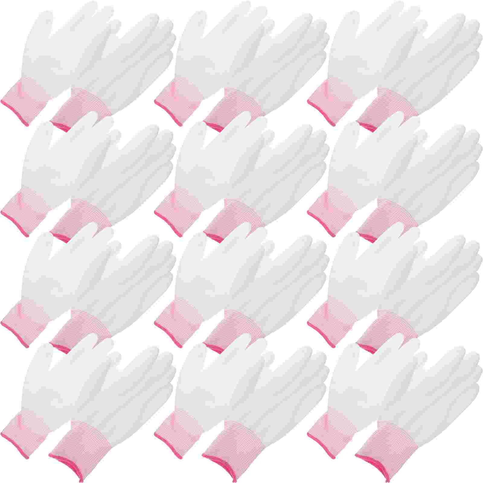 

12 PCS Polyester Coated Finger Gloves Mechanics Electrician Working for Men Painted Fingers