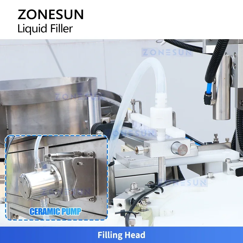 ZONESUN ZS-AFC7-1 Dropper Bottle Filling Capping Machine for Pharmaceutical and Cosmetic Liquid Production Line