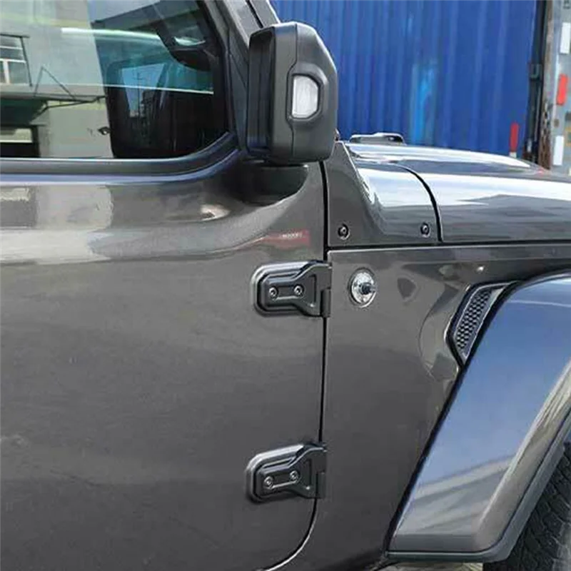 

Better-1Set/4Pcs Car Body Door Hinge Kit For Jeep Wrangler JL 2DR 2018+ Side Door Hinges Cover Trim Long Top And Short Bottom Pa
