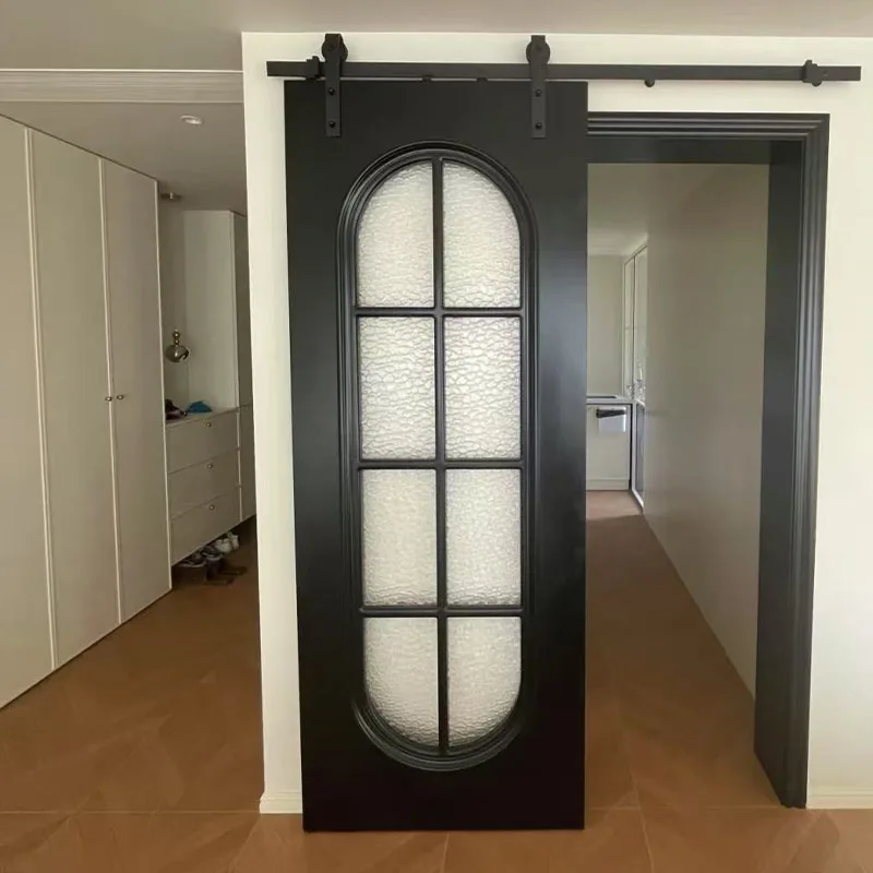 Minimalist Modern Design Wood Sliding Door Trackless Barn Door Kitchen Bathroom Interior Suspended Paint Free