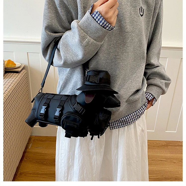 2026 Novelty 3D Dachshund Shaped Bag for Women with Mini Hat Buckle Design Cartoon Crossbody Streetwear Fashion Shoulder Purse