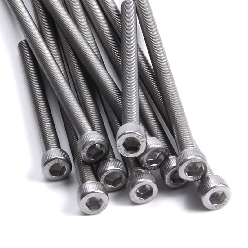 M3 M4 M5 M6 M8 M10 Hex Socket Bolt 304 Stainless Steel Full Tooth Cup Head Hexagon Allon Long Machine Screw Length 50-150mm