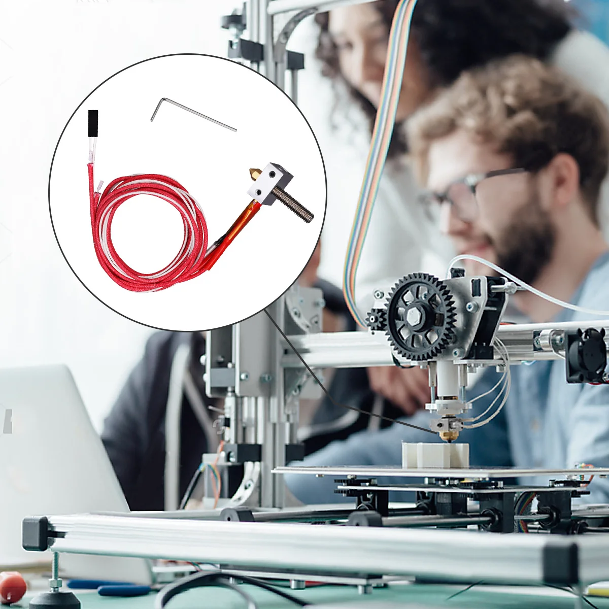 Zmontowany ekstruder do drukarki 3D, hot end, filament 1,75 mm, 12 V, dysza 0,4 mm, silnik krokowy energooszczędny, idealny do Ender-3