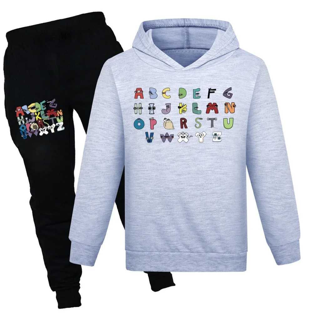 Alphabet lore A Hoodies Pant 2PCS Sets Sweatshirt Pant Kids Alphabet lore Children Clothes Sets Halloween Kids Tracksuit Outfits