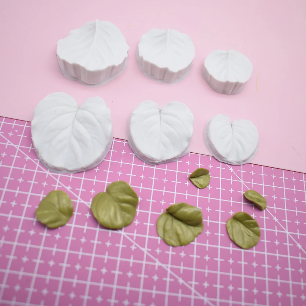 Eucalyptus Leaveシリコンモールド、スタンプデザイナー、DIY樹脂粘土、花のガムペースト、ポリマー粘土、パターンの質感