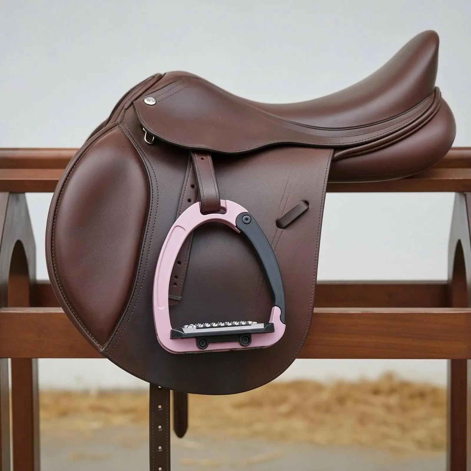 Riding Stirrups with Articulated Side Hinges for Standard Horse Tack Stable Foot Support