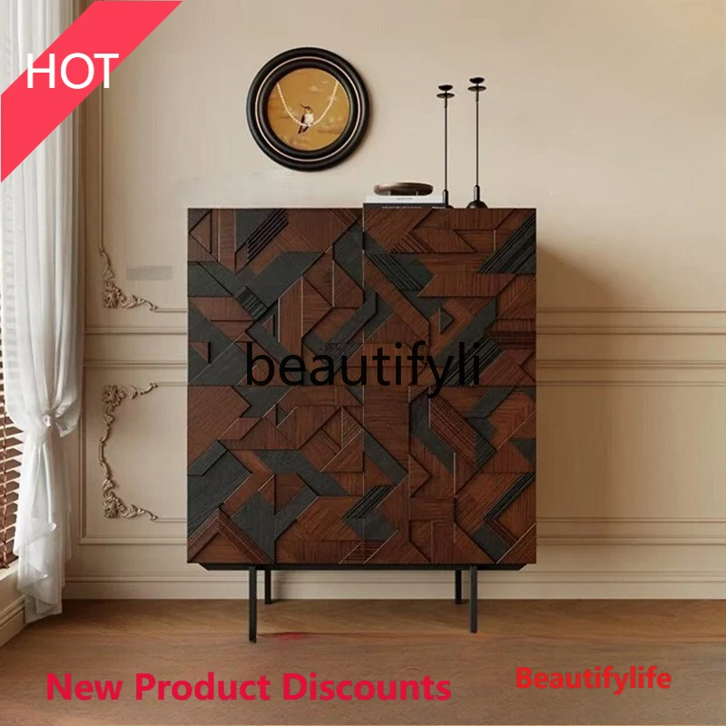 

smt03A ss Vintage Style Solid Wood Entryway Cabinet Living Room Home Foyer Storage Cabinet Modern Simple Oak Sideboard