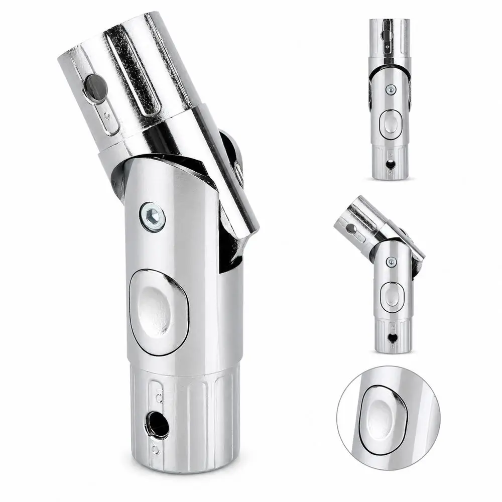 Aluminum Alloy Umbrella Tilt Adapter Bendable Joint Multi Angle Adjustable Parasol Tilt Connector Push Button Adjustment Silver