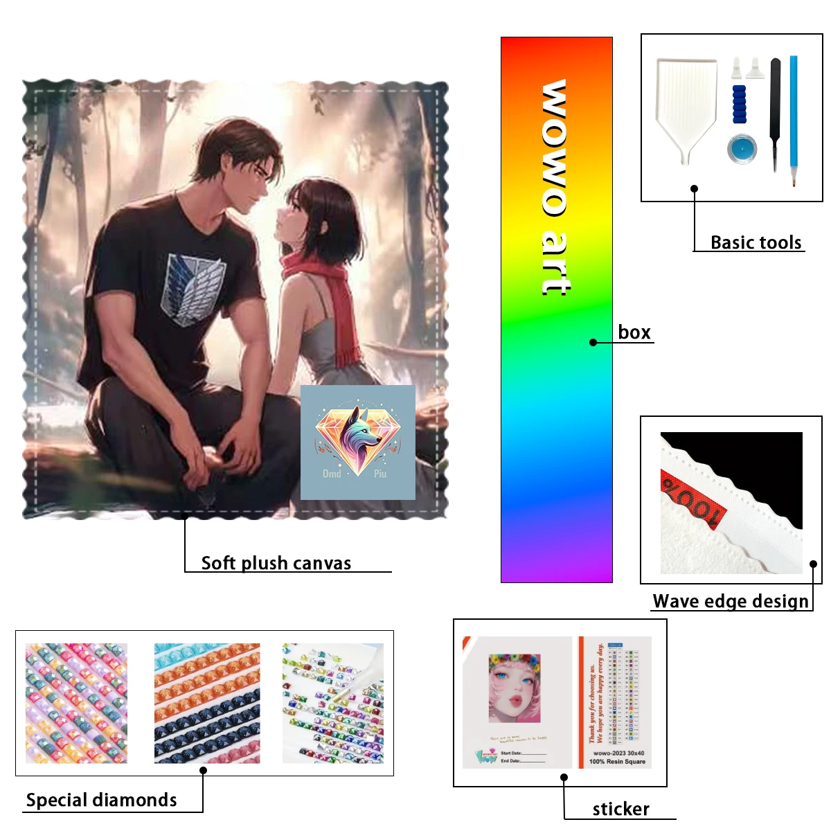 

【Piu Diamond Art】Eren y Mikasa en el mundo libre Crystal AB Rhinestone FD Rhinestone Perfect Resin Diamond