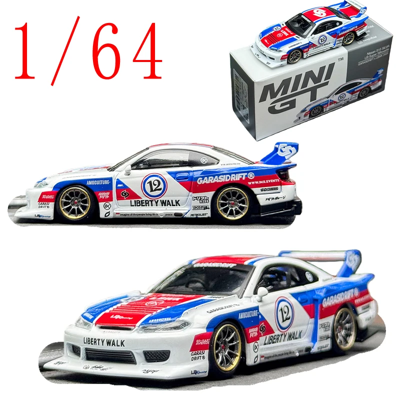 

MINIGT Литой под давлением масштаб 1/64 Nissan S15 SILVIA GARA SIDRIFT Модель гоночного автомобиля из сплава Nissan S15 Модель автомобиля Подарочный дисплей Предмет